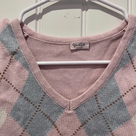 Brandy Melville Pastel Pink & Blue Argyle Sweater Vest Y2K Easter Coquette Fairy - Picture 3 of 8